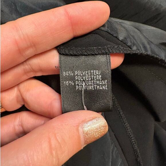 Lafayette 148 Petite Black Pleated Ruffle Crossed Shoulder Sleeveless Dress - 4P - Picture 10 of 10